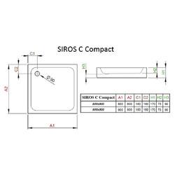 Душевой поддон Radaway Siros C Compact 80x80