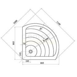 Душевой поддон Ravak RADIUS 90 EX