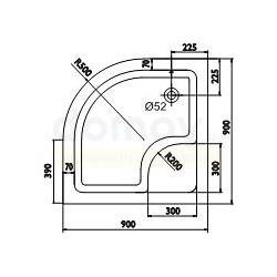 Душевой поддон Ravak SABINA 90 LA