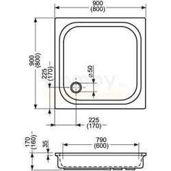 Душевой поддон ROTH (Roltechnik) Cola 800x800x160