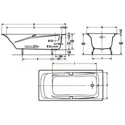 Чугунная ванна Jacob Delafon Repos E2929 160x75