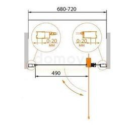 Душевая дверь Cezares Relax-BA-1-70-P-Bi 710х185