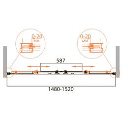 Душевая шторка для ванны Cezares Relax-VF-2-150/145-C-Bi 150х145