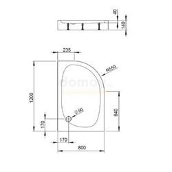 Душевой поддон Bravat Drop Type D-1 P2812 120х80