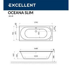Акриловая ванна Excellent Oceana Slim 180х80