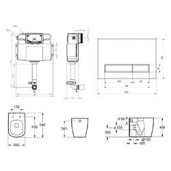 Комплект инсталляции и унитаза 4 в 1 Lavinia Boho Relfix Bell Pro 77060207