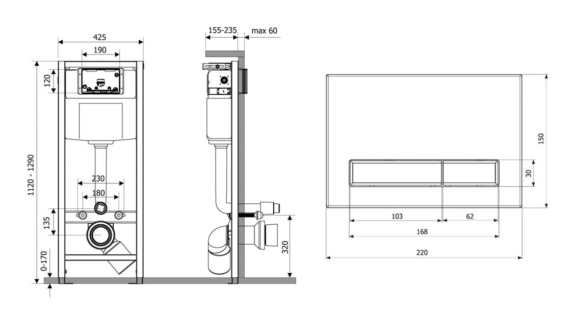 Система инсталляции для подвесного унитаза 4 в 1 Lavinia Boho Relfix 77010001