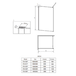 Душевая перегородка Deante Abelia Walk-In KTA_031P 120х200