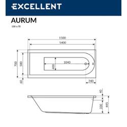 Акриловая ванна Excellent Aurum 150х70