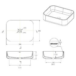 Накладной умывальник Bravat C22250W-ENG