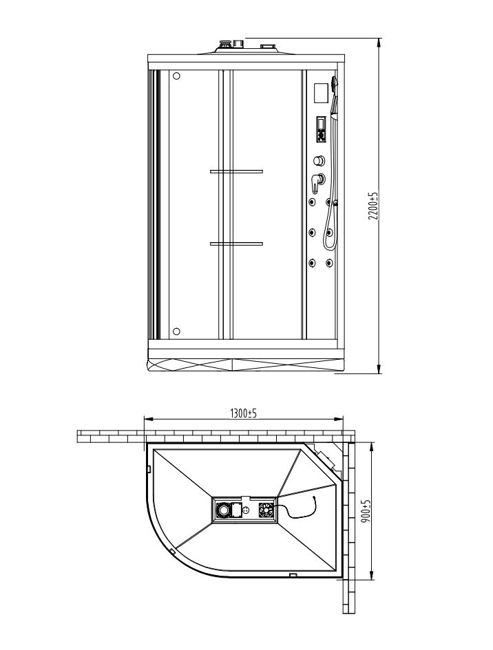 Душевая кабина с гидромассажем Orans Basic+ SR-86155 AR