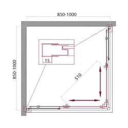 Душевой уголок BELBAGNO UNIQUE-A-2-85/100-P-Cr