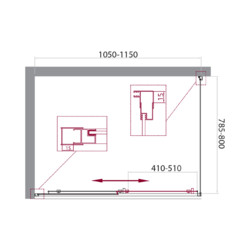 Душевой уголок BELBAGNO UNIQUE-AH-1-100/115-80-C-Cr