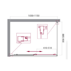 Душевой уголок BELBAGNO UNIQUE-AH-1-100/115-90-C-Cr