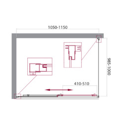 Душевой уголок BELBAGNO UNIQUE-AH-1-100/115-100-C-Cr