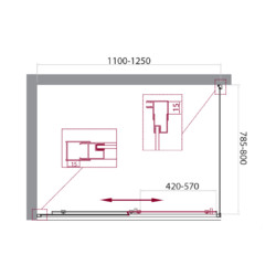 Душевой уголок BELBAGNO UNIQUE-AH-1-110/125-80-C-Cr