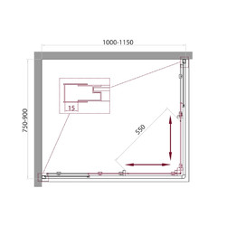 Душевой уголок BELBAGNO UNIQUE-AH-2-100/115-75/90-C-Cr