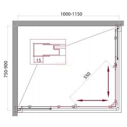 Душевой уголок BELBAGNO UNIQUE-AH-2-100/115-75/90-C-Cr