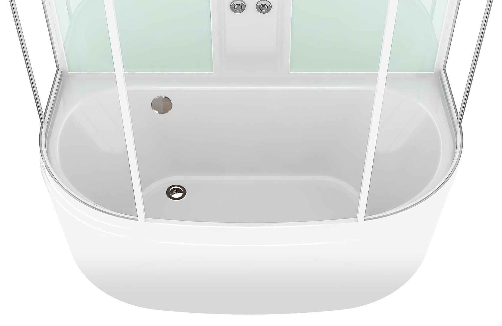 Душевая кабина с ванной Domani-Spa Neat high 148х80 прозрачная/белая
