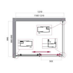 Душевой уголок BELBAGNO UNO-195-AH-1-120/90-C-Cr