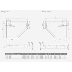 Душевой поддон Radaway Doros PT E Compact 100х90 Left