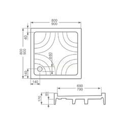 Душевой поддон ROTH (Roltechnik) Cola-P 80х80