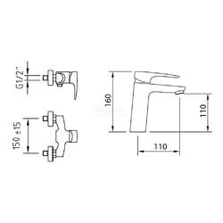 Промо-набор для раковины и душа Clever 99185 + 98178