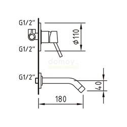 Смеситель для умывальника скрытого монтажа Clever Caiman urban 96468