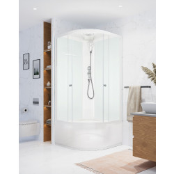 Душевая кабина Domani-Spa Delight Slim 110 high 100х100 сатин-матированная/белая