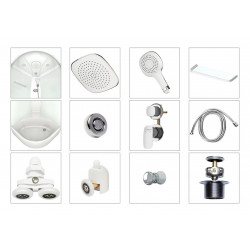 Душевая кабина Domani-Spa Delight Slim 110 high 100х100 тонированная/чёрная