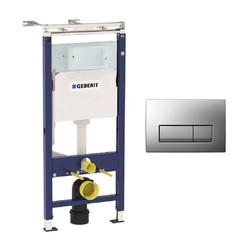 Инсталляция для унитаза Geberit Duofix Plattenbau, кнопка Delta51 хром матовый