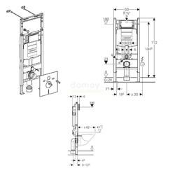 Инсталляция для унитаза Geberit Sigma Plattenbau + клавиша смыва Sigma30 хром глянцевый 111.362.00.5+115.883.KH.1