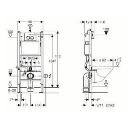 Инсталляция для унитаза Geberit Duofix Plattenbau, кнопка Delta50 белая