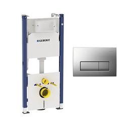 Инсталляция для унитаза Geberit Duofix 458.126.05.46, кнопка Delta51 матовый хром