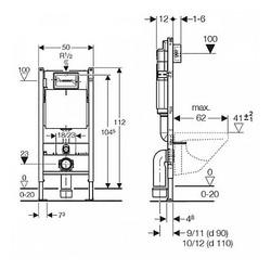 Инсталляция для унитаза Geberit Duofix 458.126.05.46, кнопка Delta51 матовый хром