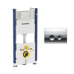Инсталляция для унитаза Geberit Duofix 458.126.25.21, кнопка Delta21 хром глянец