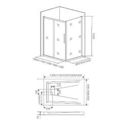 Душевой уголок Good Door IDEA WTW+SP Black 110x90