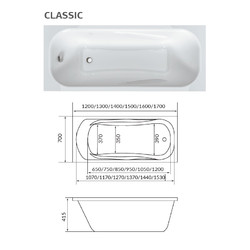 Акриловая ванна 1Marka CLASSIC 170х70 А