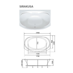 Акриловая ванна 1Marka SIRAKUSA 190х120