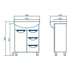 Тумба с умывальником Юввис Оскар 65 Т-10