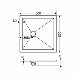 Душевой поддон RGW ST-0088G Графит 80х80