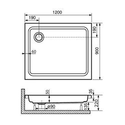 Душевой поддон RGW STYLE 90х120