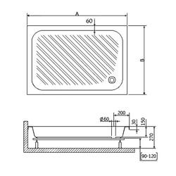 Душевой поддон RGW B/CL-S-A 80х120