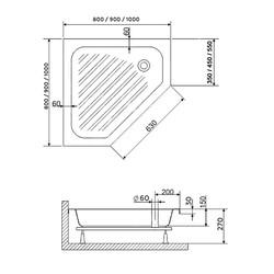 Душевой поддон RGW BT/CL-S 90х90