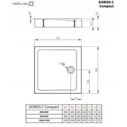 Душевой поддон Radaway Doros C Compact 100x100 Stone White