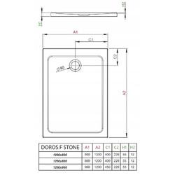 Душевой поддон Radaway Doros F 120x70 Stone White