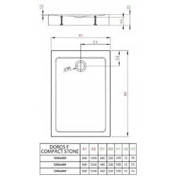 Душевой поддон Radaway Doros F Compact 100x80 Stone Anthracite