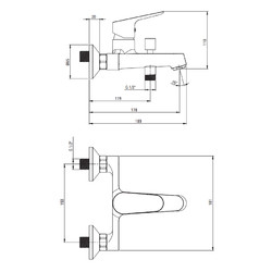 Смеситель для ванны Deante Chaber BGC_010M