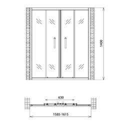 Душевая шторка Gemy Victoria S30193B 160х140