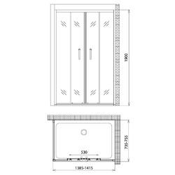 Душевой уголок Gemy Victoria S30192E-A75 140х75